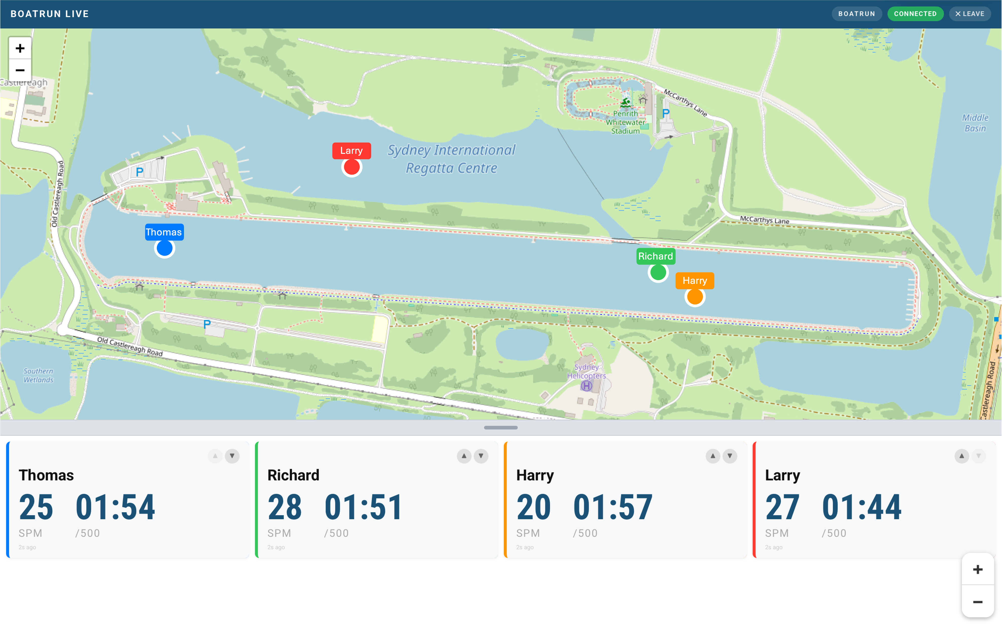BoatRun Viewer — live race map