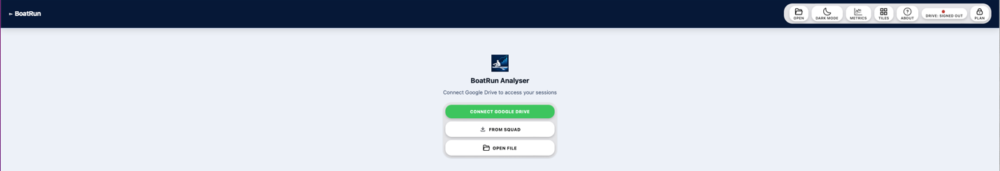 Analyser sign-in screen