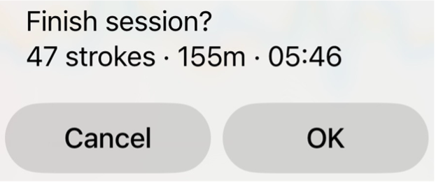 Finish session confirmation dialog