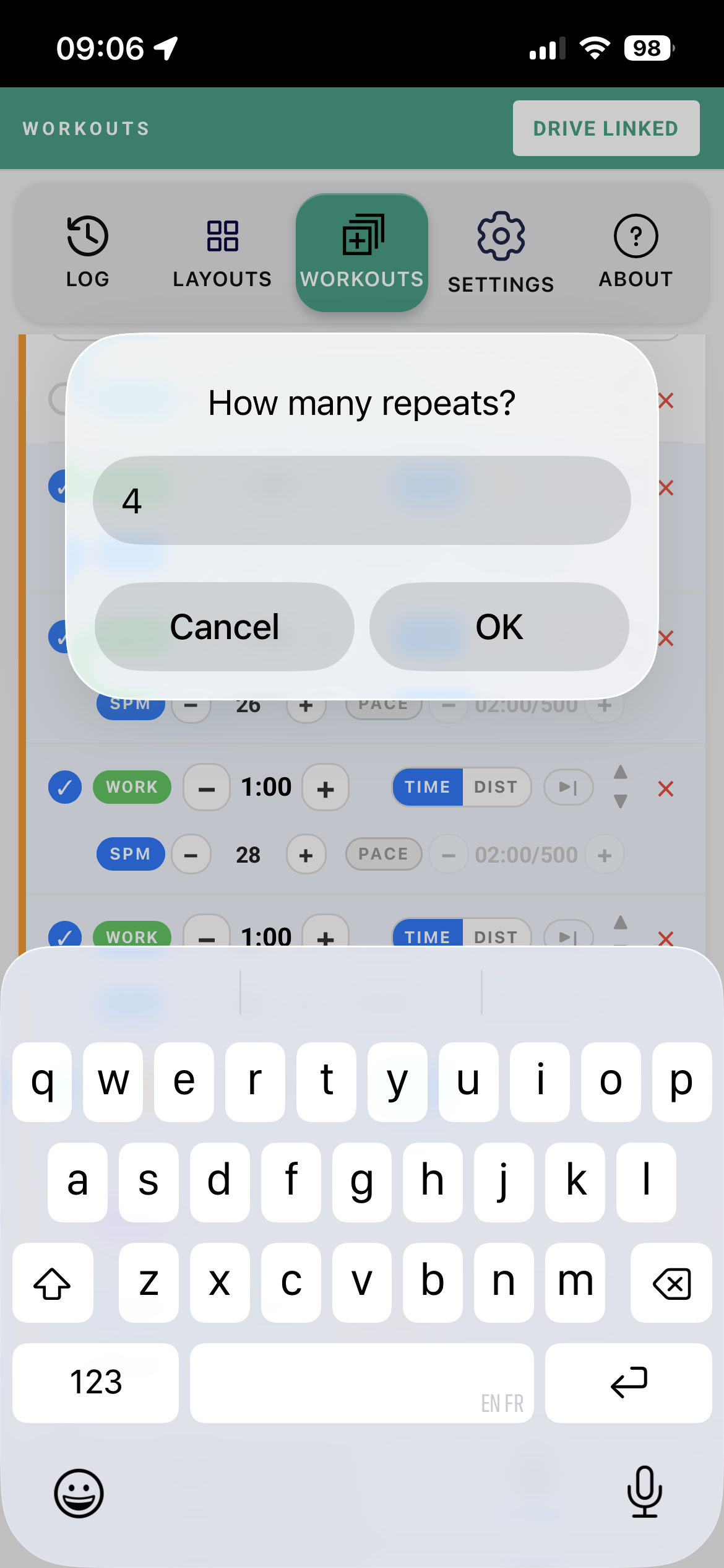 How many repeats prompt